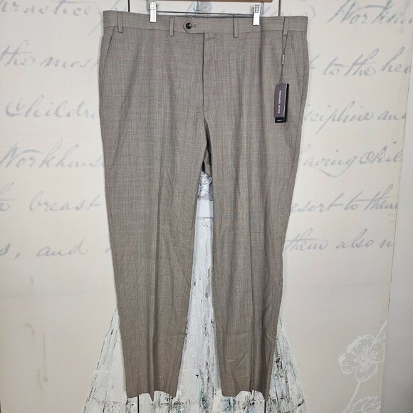NWT Michael Kors Trousers Pants Classic Fit 42x32 Gray Flat Front - Picture 2 of 6